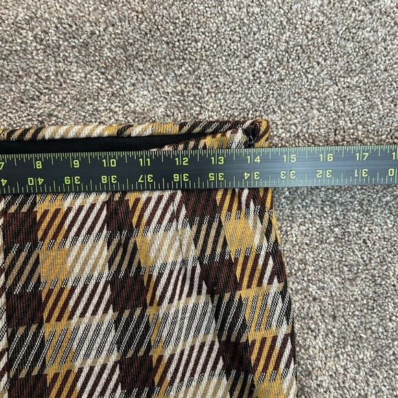 Free People Women's Cropped Pants Size 6 Brown Yellow Side Zip Back Pockets EUC - Picture 10 of 13